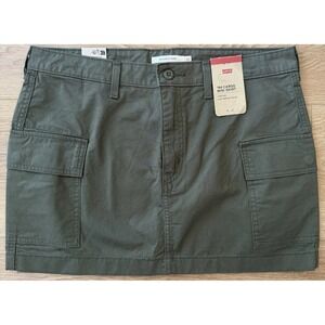 NEW Levi's 94 Cargo Skirt Khaki Size 29 Mini Retro Green - 100% Cotton